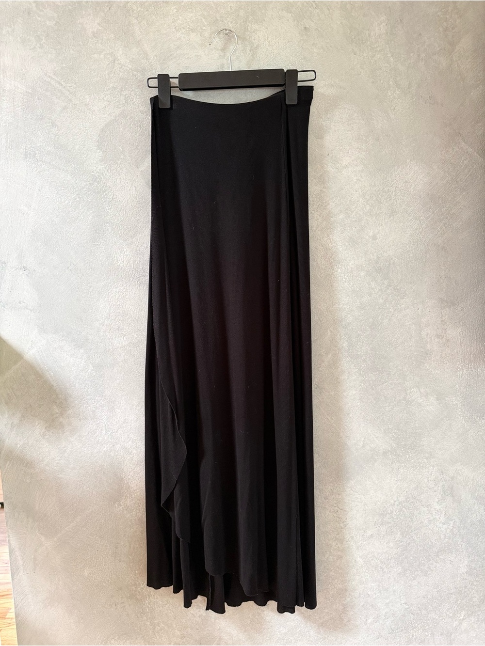 BCBGMaxAzria Black Maxi Skirt with Fluid Drape